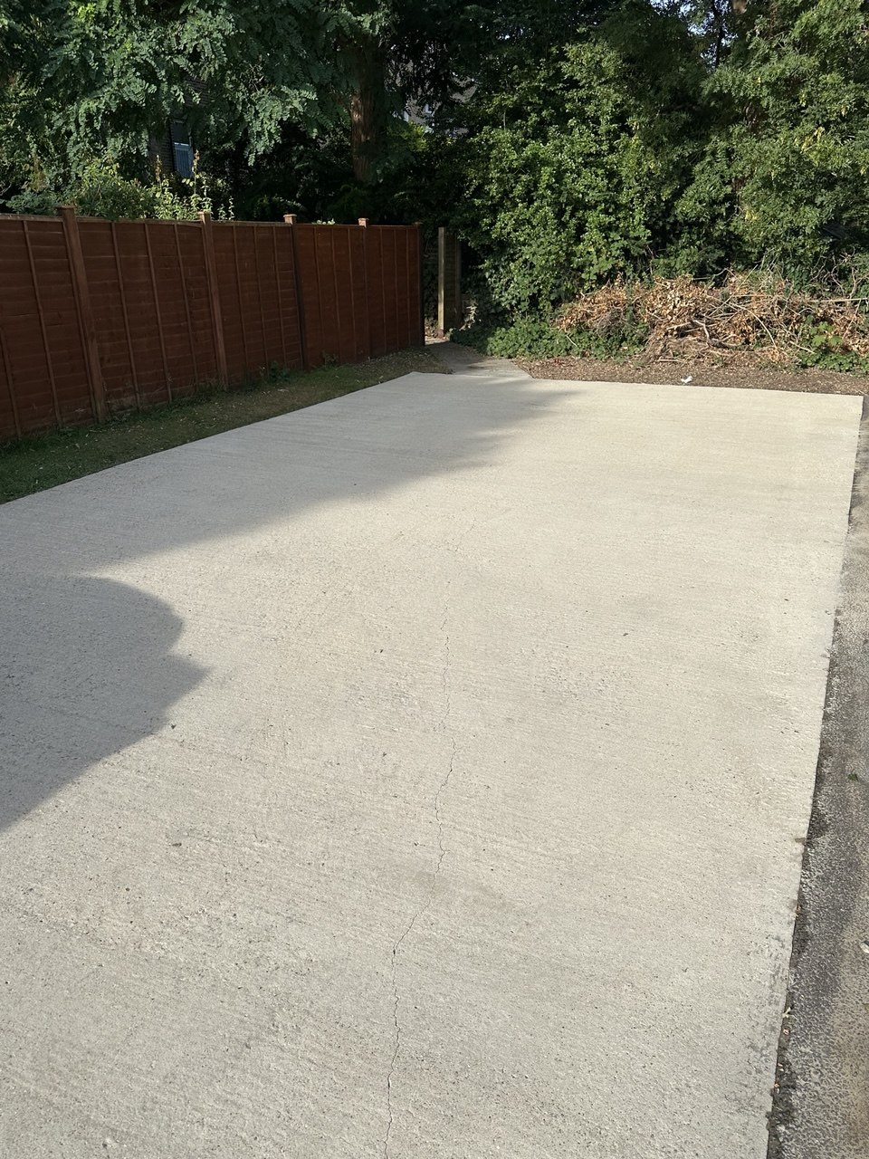 Large concrete driveway after