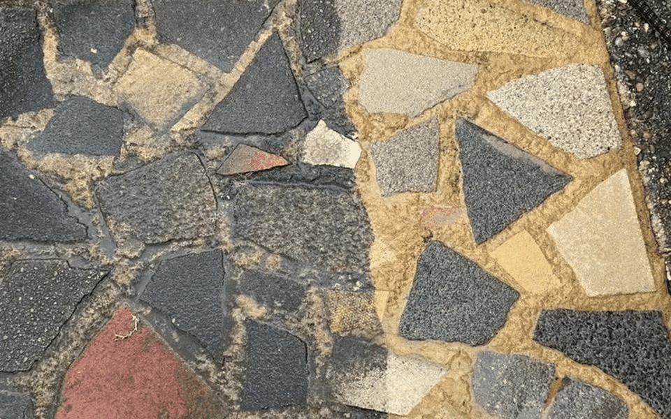 Crazy Paving before and after pressure washing by OnlyClean