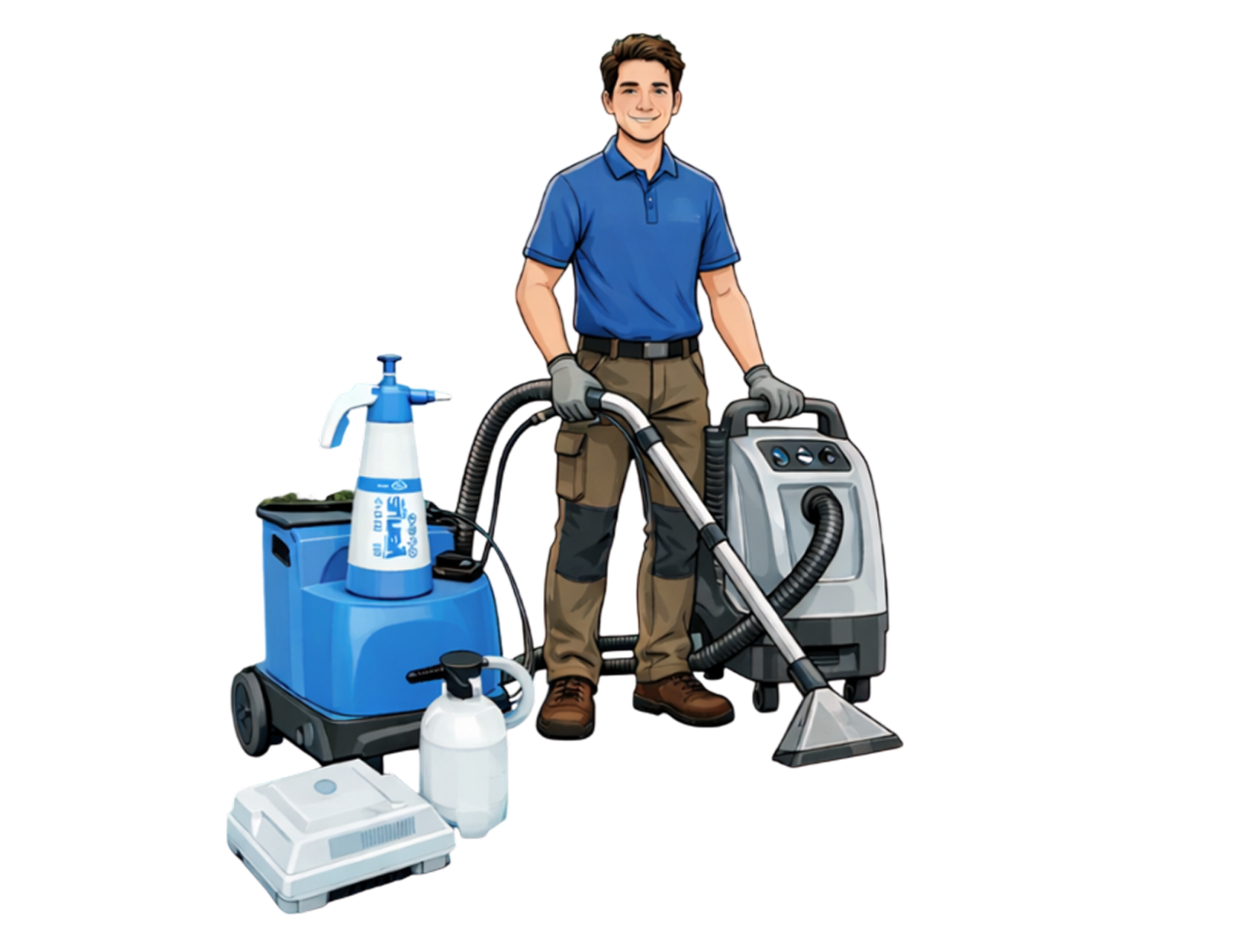 Carpet cleaner with professional equipment